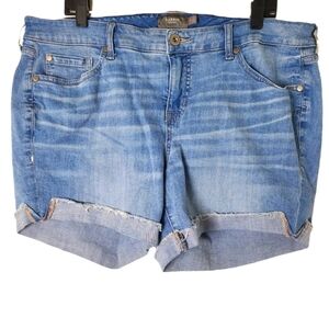 Torrid Women's Jorts Distressed Stretch Denim Jean Shorts with Cuffed Hem